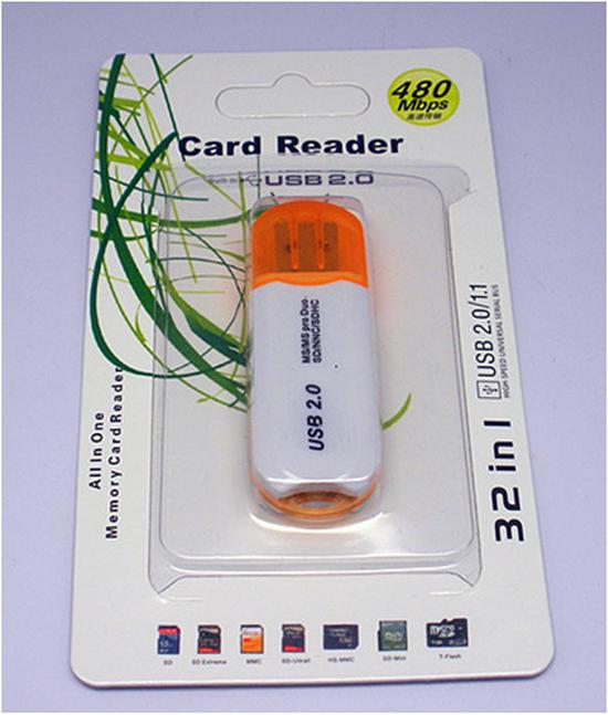 USB 2.0 High-Speed 4-in-1 Rotating Card Reader for TF/SD/MS/SDHC Cards