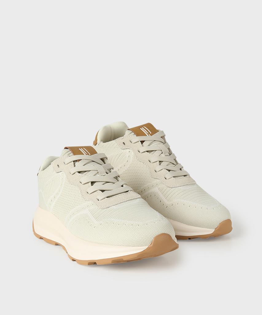 Panicale Beige Flyknit Suede Sneakers
