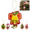Holiday Hanging Decorations Christmas Santa Gingerbread Keychain, Cute Stuffed Tree Ornament with Festive Decor Metal Bell, Fireplace