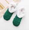 Women's Warm Solid Color Floor Socks Non Slip Plush Knitted Coral Fleece Socks No Show Socks kawaii cute men
