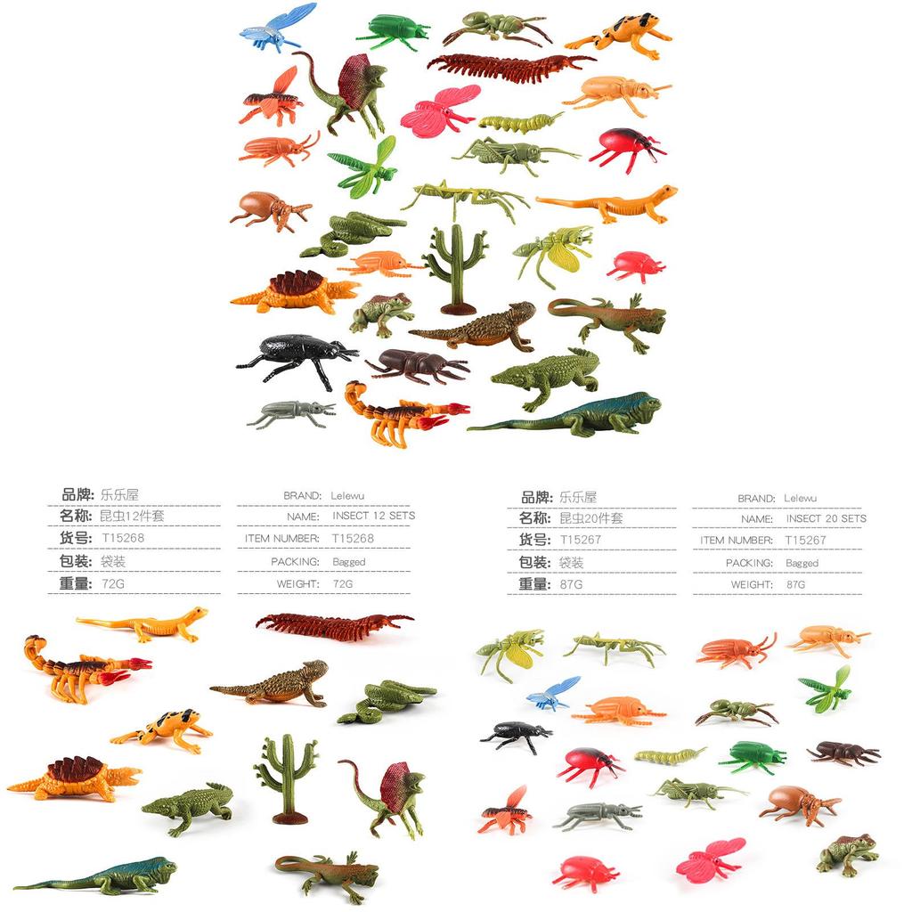 Mini Insect Model Set With Colorful Soft Rubber Figures For Educational Display And Collection