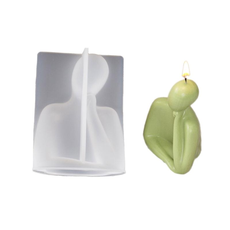 Candle Moulds Figurine Crafts Moulds Hand-making Tools Support Cheek Human Shaped Non-stick Silicone Material for DIY