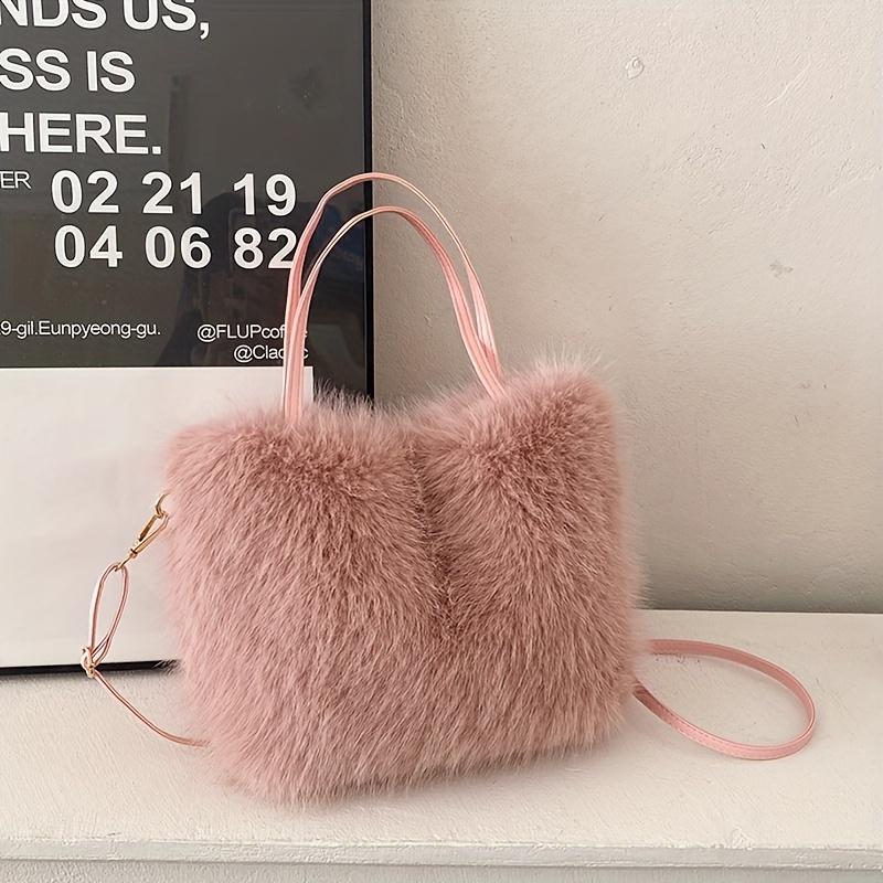 Modische Handtasche aus Kunstfell für Damen, multifunktionale und modische Handtasche, geeignet für Herbst und Winter, diagonal oder über einer Schulter zu tragen