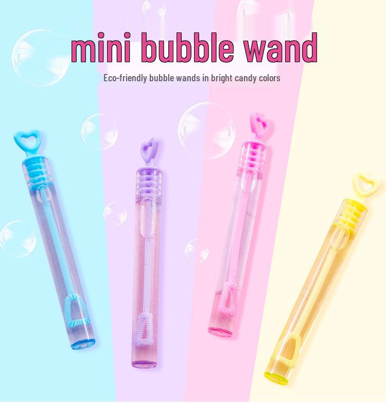 Mini Love Heart & Star Unbreakable Bubble Wand - Colorful, Portable, Multiple Styles for Kids