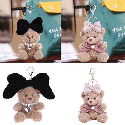 Bowknot Bear Charm Keychains Sweet Cute Pendant Car Keyring Backpack Decoration Fashion Jewelry for Women Girls