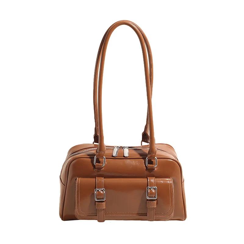 Vintage Luxury PU Leather Ladies Handbags Fashi Commute Women's Business Shoulder Bags Underarm Bag Female Large Tote Purse