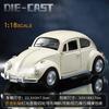 New 1:18 Classic Car Beetle 1955 Alloy Car Model Sound and Light Pull Back Children's Toy Collectibles Birthday gift