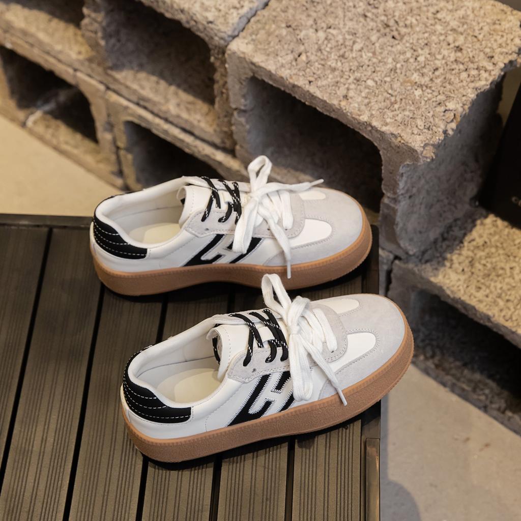 2025 new summer red German training shoes women's shoes versatile Forrest Gump shoes thick baseplate shoes casual sports white shoes