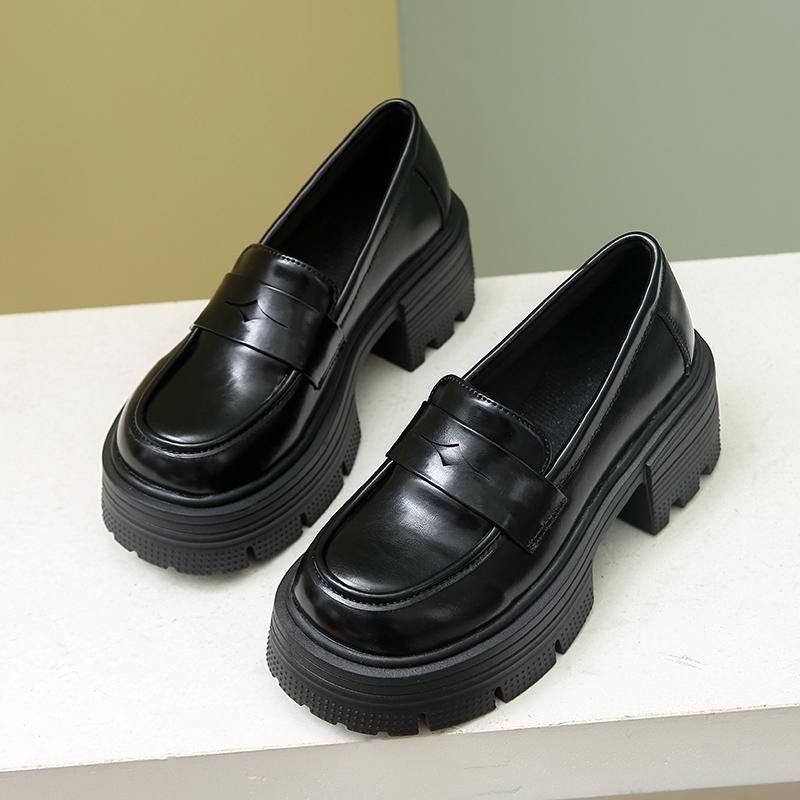 

Преппи стиль Толстые каблуки Обувь Лолита Женская Ретро Туфли Мэри Джейн Лакированная кожа Платформа Лоферы Женская обувь Оксфорды 35 чёрный