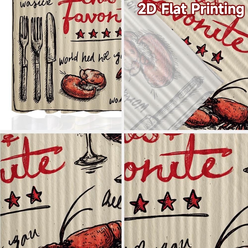 2D Flat Printing  2pcs Cute Chef Dining Quote Contemporary Modern Curtains Versatile Fabric Curtains Decorations Outdoor Suitable
