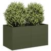 VidaXL Olive Green Planter 80x40x40 Cm Cold-Rolled Steel, Flower Pot, Plant Stand, Raised Bed, Support of 860671