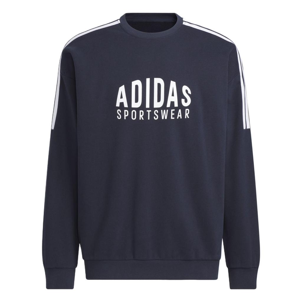 Adidas Gfx Versatile Round Neck Letter Casual Loose Long Sleeve Sweatshirt Unisex Sweatshirt KF5251