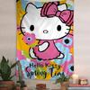 Sanrio Cute Cat Cartoon Party Hello Kitty Cute Room Table Wallpaper Home Decoration Hippie Wall Hanging Art Science Fiction Room