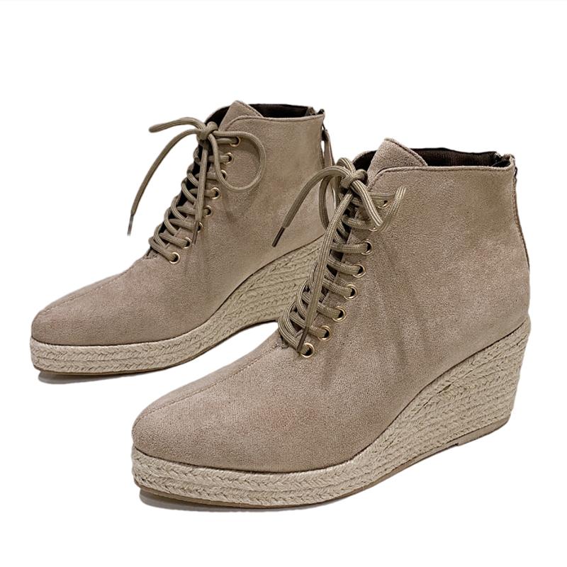 Fashion Weave High Heels Women Snow Ankle Boots Pointed Toe Shoes Winter New Suede Wedges Shoes Women 2024 Trend Dress Mujer Zapatos