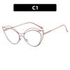 Metal Hollow Cat Eye Anti-blue Light Myopia Glasses Women 2025 New Personalized Vintage Eyeglasses Minus Diopter Eyewear