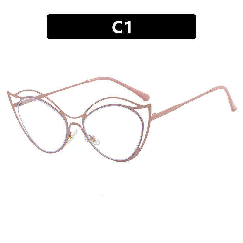 Metal Hollow Cat Eye Anti-blue Light Myopia Glasses Women 2025 New Personalized Vintage Eyeglasses Minus Diopter Eyewear