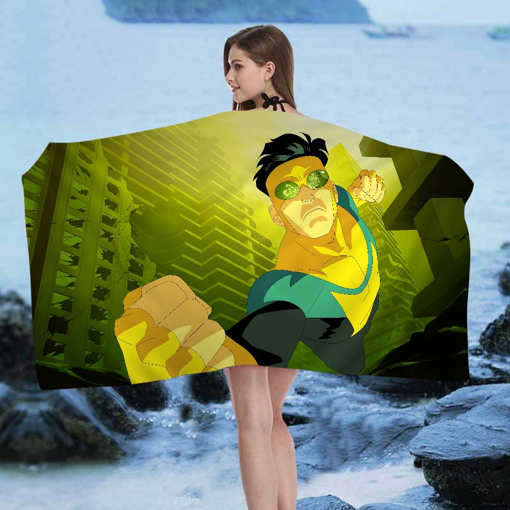 Animation I-Invincible Big Microfiber Beach Towels Quick Dry Towel Sand Beach Towels Pool Towel for Travel Swim Pool Yoga
