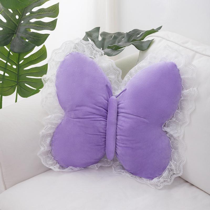 Simulated Lace Butterfly Pillow for Girls' Home Bedroom Sofa Cushion Pillow Sleeping Pillow Ornament