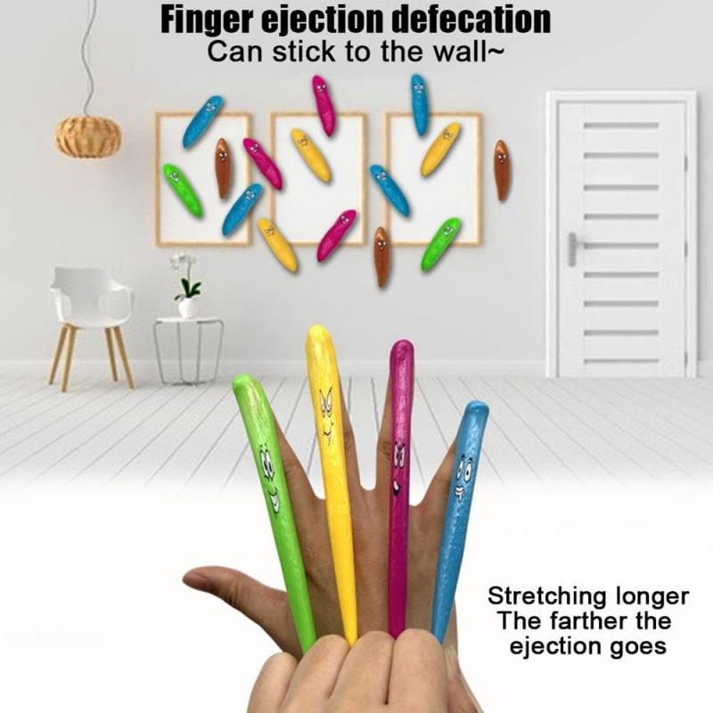 10Pcs Finger Catapult Funny Poo Toys Sticky Wall Toy Pranks Decompression Creative For Kids Party Favor Adult Vent Stress Relief