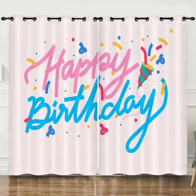 Alles Gute zum Geburtstag Alles Gute zum Geburtstag 3D Digitaldruck Vorhang Verdunkelung Ösen