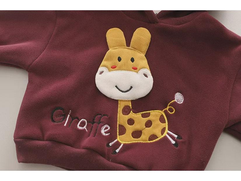 Cute Cartoon Hooded Baby Sweater - Long-Sleeved, Thick, Unisex Children's Clothing for Fall and Winter