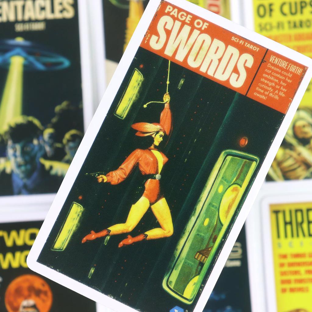 Todd Alcott's Sci-Fi Tarot, 10.3*6cm Science-Fiction-themed Tarot Deck, 78 Pcs Tarot Cards Based On Rider Waite System