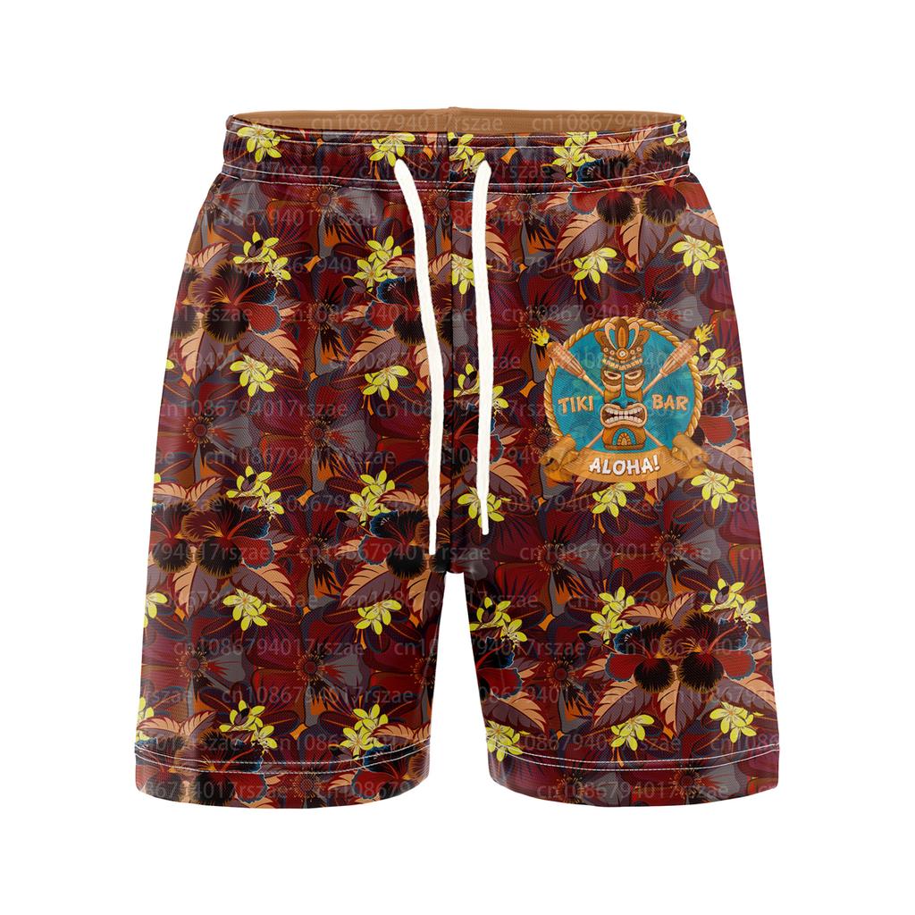 Hawaii Tiki Tribe 3D Printed Surfing Board Shorts Cool Summer Street Hip Hop Swim Trunks For Men Kids Vacation Beach Shorts