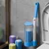 Disposable Toilet Brush Set Portable for Travel, Hotels, and Public Restrooms with Refill Sponge Heads