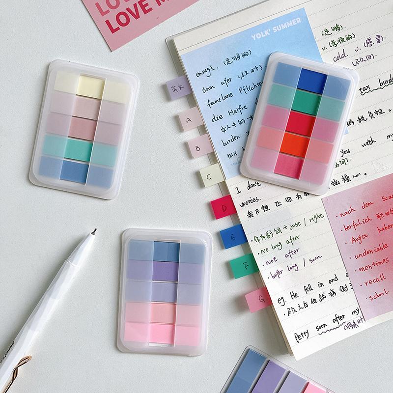 1Set Note Adezive Transparente Culoare Vintage Morandi Autocolant Paster Blocnotes PET