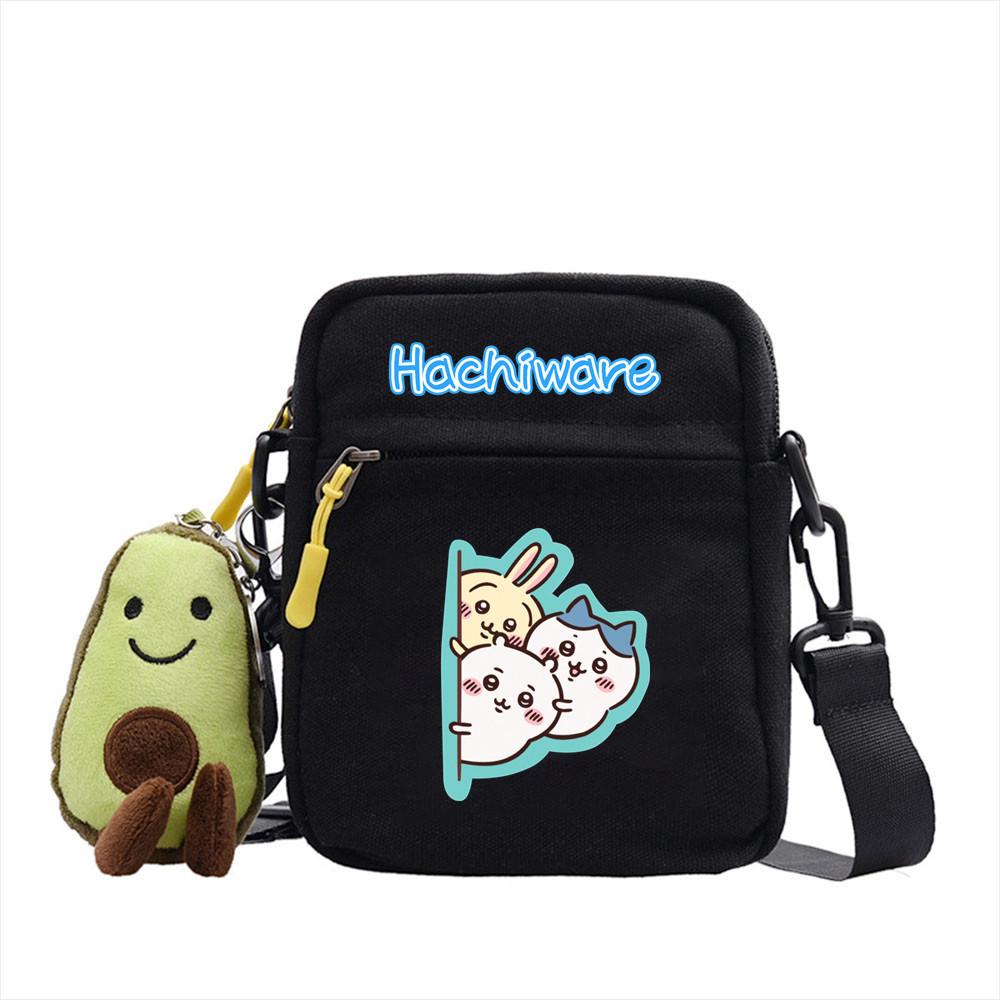 Chiikawa Cartoon Canvas Square Shoulder Bag With Inner Pouch For Casual Outings