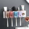 Toothbrush Shelf Tooth Cup Electric Mouthwash Cup Tooth Brushing Cup Home Storage No Punching Bathroom Wall Shelf
