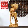 Natural Solid Wood Chang'e Fairy Characters Statue, Hand-carved Mythology Jade Rabbit Lmmortal HomeRoomOffice Decoration Artwork