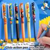 MINISO 3PCS/Set Cartoon Characters Retractable Black Gel Pens Set Bullet Tip 0.5mm School Office Supplies Stationery Anime Accessories