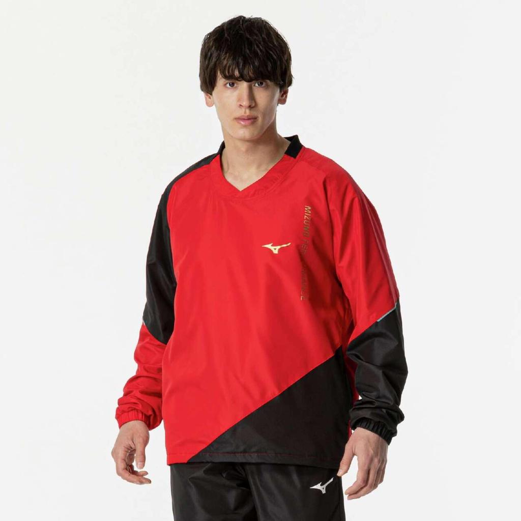 Tennis Wear Breath Thermo Warmer Shirt Water Repellent Moisture Absorption Heat Generating 62MEB530 Chinese Red [Mizuno]