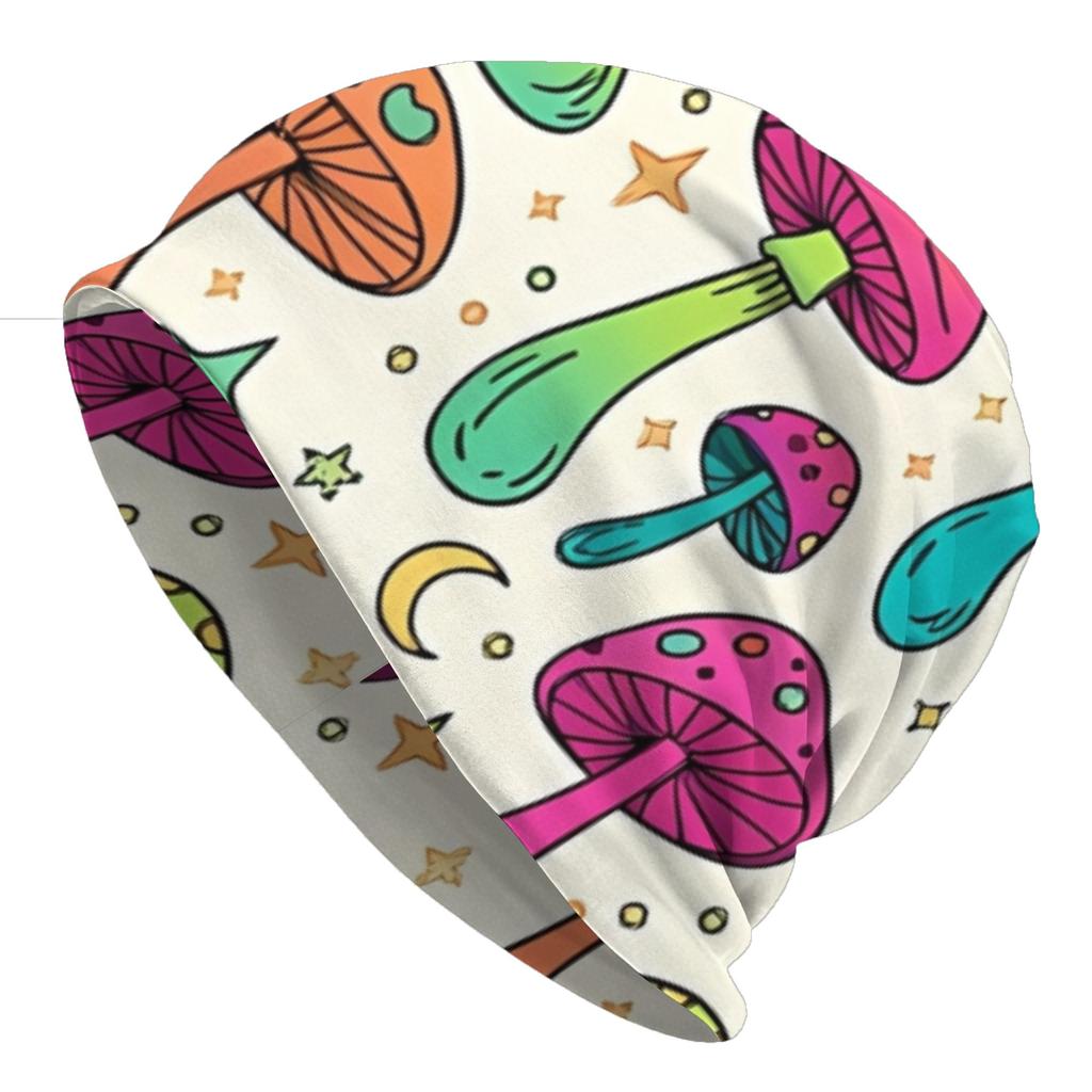 Bonnet Hats Colorful Mushrooms Men Women's Thin Hat Psychedelic Street Style Cap Street Skullies Beanies Caps