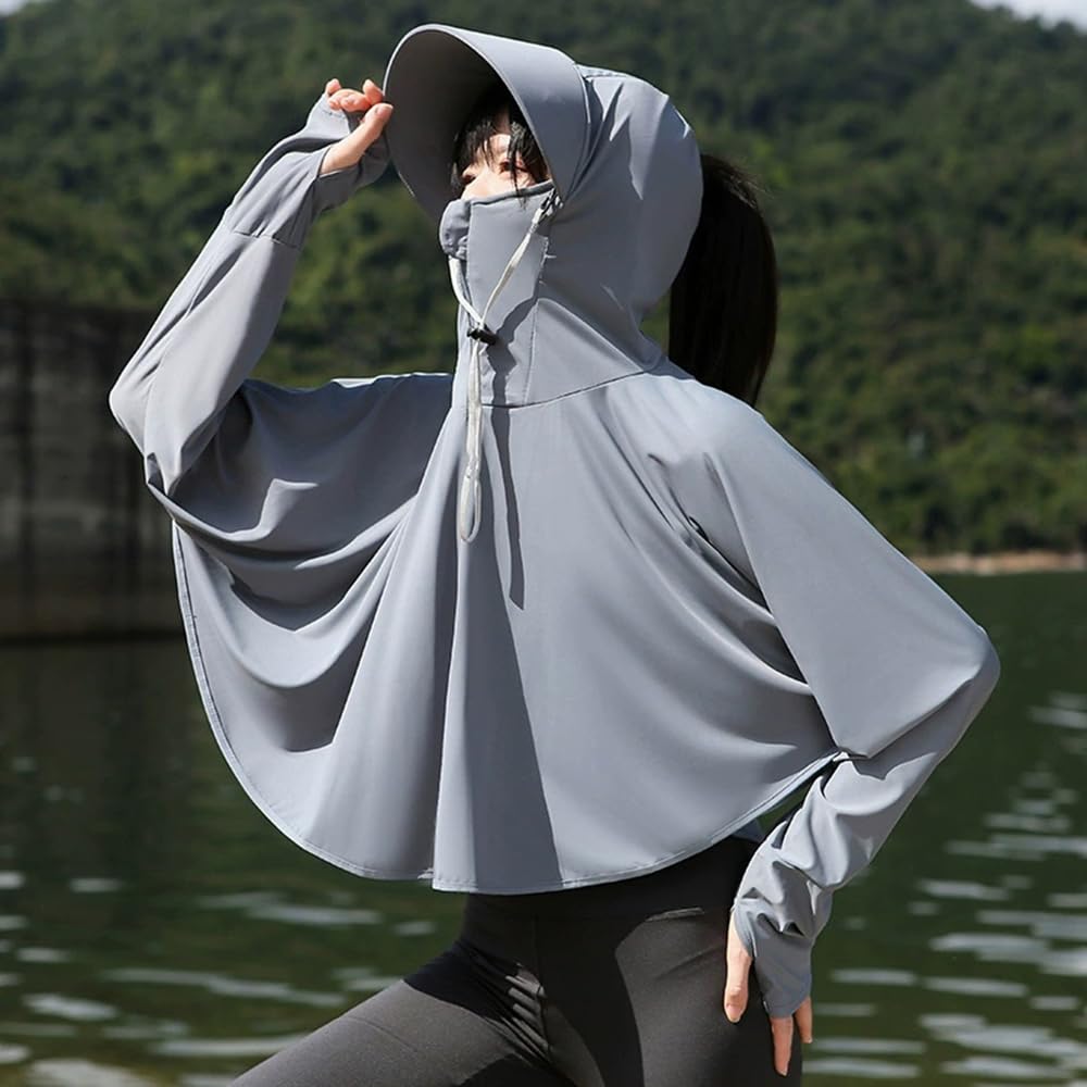 Rashguard for Long Large Sun Full Body UV Neck Face Heat Stroke Cool to the Touch Dark [JunyueLiang] Women, Sleeve, Stylish, Size, Hat, Type,