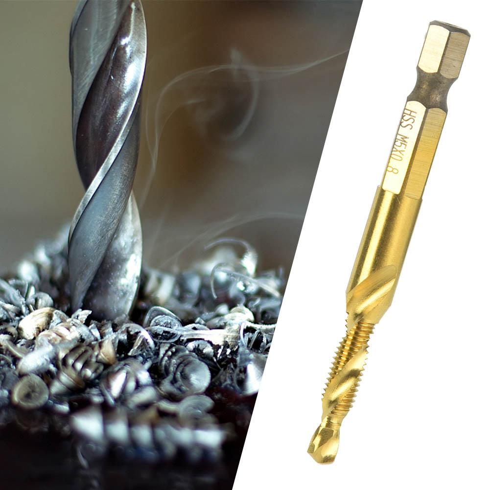 HSS 6.35mm Hex Shank Tap Drill Bit Through-Hole Inner Chip Removal Tap Drill 15mm(M3)
