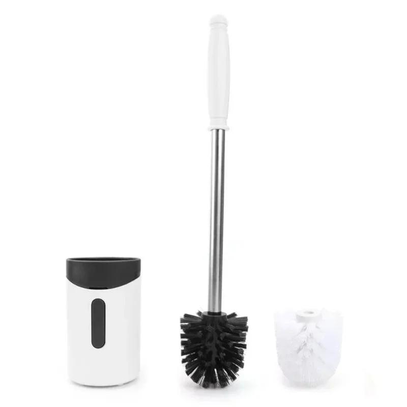 Stainless Steel Long-Handled Brush With Base Toilet Brush Set Toilet No-Punch Wall Hung Toilet Washer