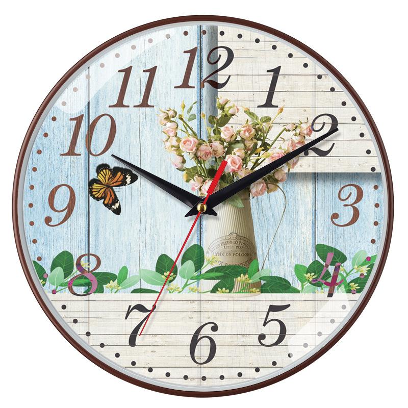 12 Inch 30cm Imitation Wood Grain Bamboo Grain Brushed Japanese Style Silent Clock Fashion Living Room Personalized Creative Wall Clock