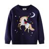 Embroidered Girls' Autumn Hoodies - Round Neck Pullovers for Children