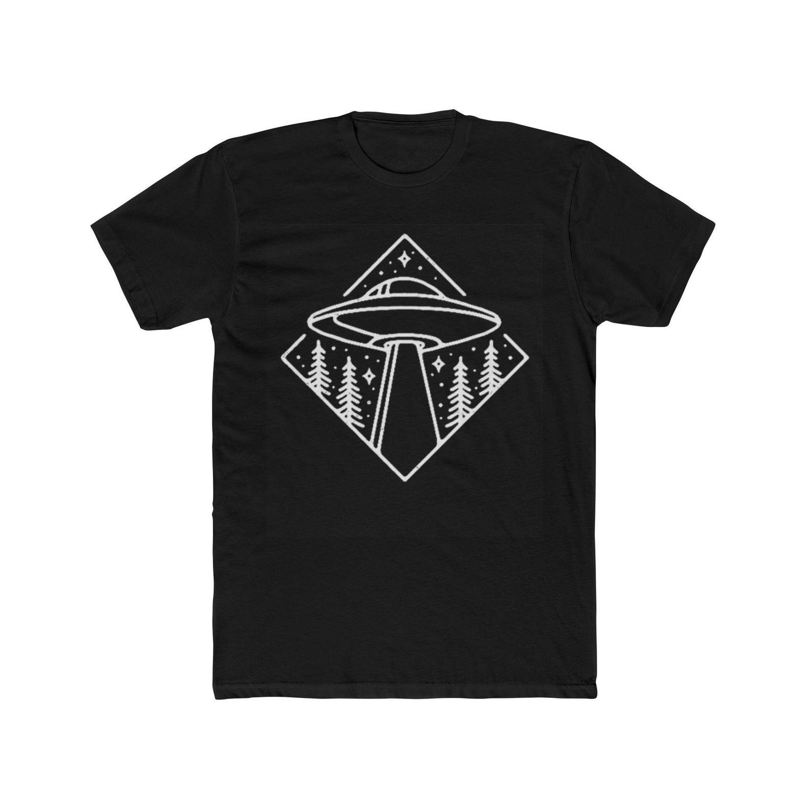 Alien Spaceship T-Shirt - Cotton Crew Tee L