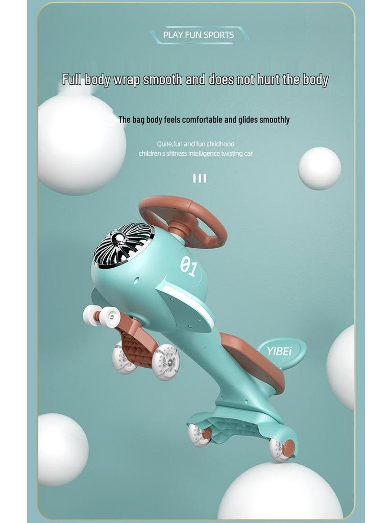 Children's Twist Car: Safe, Anti-Rollover Ride-On Toy for Boys, Girls, and Adults