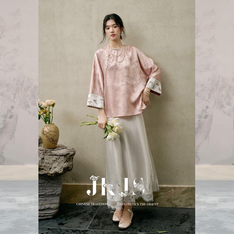 JK&JS New Chinese Style Embroidered Jacquard Shirt