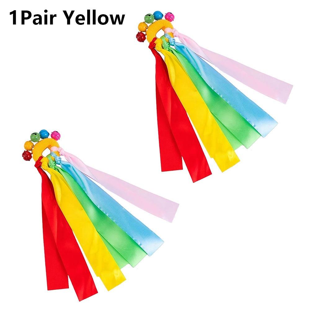 1Pcs/1Pair with Elastic Rope and Bell Children Wrist Ribbon Pom Club Dance Prop  Big Match