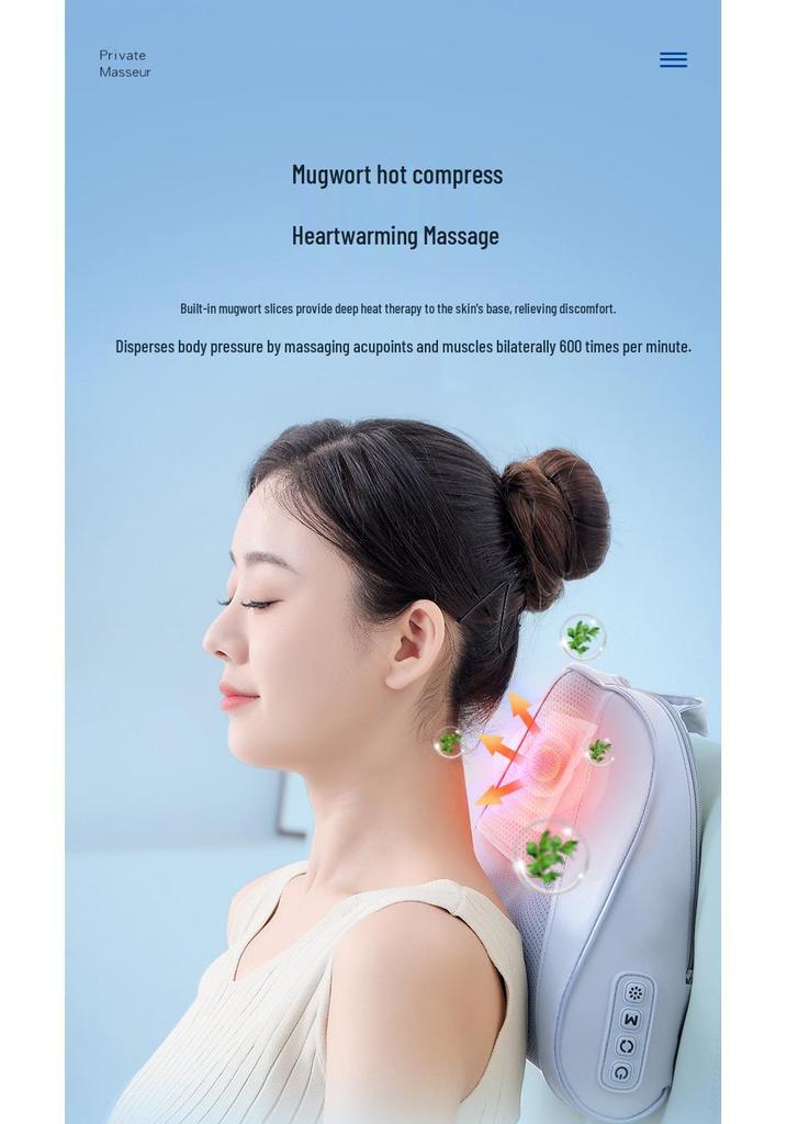 Cervical Spine & Neck Electric Heating Massager - Multi-functional Pillow for Neck and Waist Massage