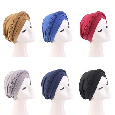 1pc Solid Color Women Multi-Purpose Headband for All Seasons,Two Strands of Mulberry Silk Braid Headscarf for Outdoor Activities