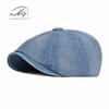 New Washed Denim Octagonal Hat for Women Big Size 60cm British Beret Artistic Ducktongue Painter Hat Retro Newsboy Cap for Men