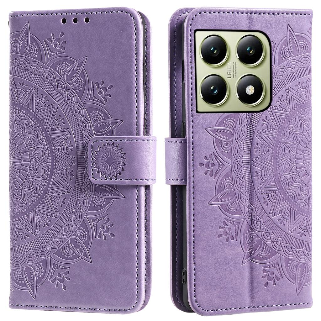 For Xiaomi 14T Stand Case Imprinted Totem PU Leather Wallet Phone Cover