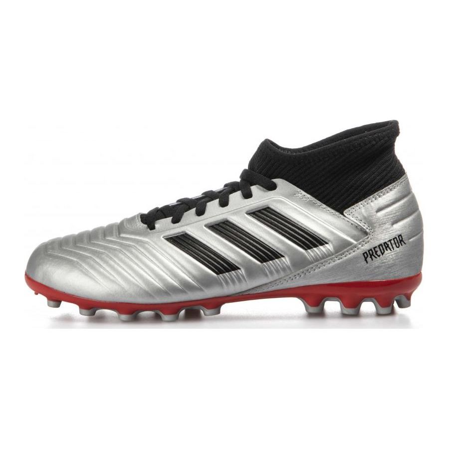Adidas 19.3 AG Comfortable Durable Low-Top Kids Soccer Shoes Kids Soccer Shoes Silver Black G25798