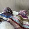 Women S Cute Plush Winter Warm Knit Scarf Retro Colorful Striped Neck Scarf